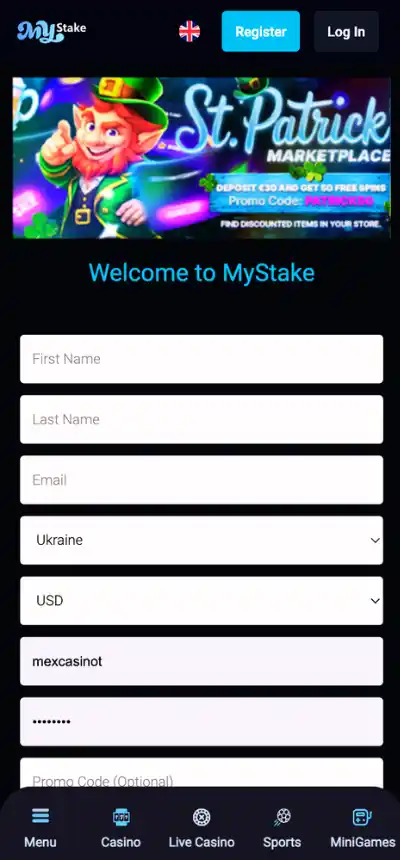 Zarejestrować się w kasynie